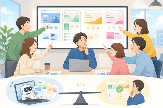 AIで作ったデザイン案を5人に見せたら、全員違う案を選んだ話｜AI時代に消えたのは"作る苦労"だけだった